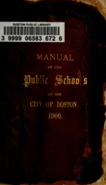 Manual of the public schools of the City of Boston 1900_cover