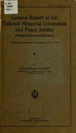 ...General report of the national memorial celebration and peace jubilee (National memorial reunion) Vicksburg, Mississippi, October 16 to 19, 1917_cover