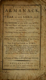 Poor Will's almanack, for the year of our Lord ... 1796_cover