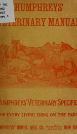 Manual of veterinary specific homeopathy. Comprising diseases of horses, cattle, sheep, hogs, dogs and poultry, and their specific homeopathic treatment_cover