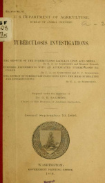 Tuberculosis investigations. The growth of the tuberculosis bacillus upon acid media_cover