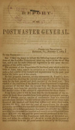 Report of the postmaster general ... : November 7, 1864_cover