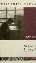 Saint Joseph's College President's Report 2007-2008_cover