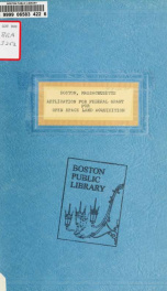 Boston, Massachusetts application for federal grant for open space land acquisition, title ix housing act of 1965_cover