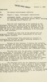 Government center: selection of a developer for the proposed eight-story private office building on Cambridge street (parcel 12)_cover