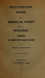 Inventaire des ordonnances des intendants de la Nouvelle-France [1705-1760] conservees aux Archives provinciales de Quebec 4_cover