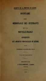 Inventaire des ordonnances des intendants de la Nouvelle-France [1705-1760] conservees aux Archives provinciales de Quebec 3_cover