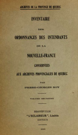 Inventaire des ordonnances des intendants de la Nouvelle-France [1705-1760] conservees aux Archives provinciales de Quebec 2_cover