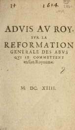 Advis av Roy svr la reformation generale des abvs qvi se commettent en son Royaume_cover