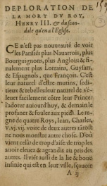 Deploration de la mort dv Roy, Henry III. et du scandale qu'en a l'Eglise_cover