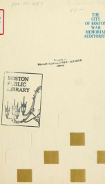 The city of Boston war memorial auditorium_cover