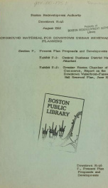 Background material for downtown urban renewal planning, downtown r-46, section b: present plan proposals and developments_cover