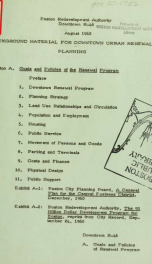 Background material for downtown urban renewal planning, downtown r-46, section a: goals and policies of the renewal program Supporting documentation_cover