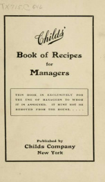 Childs' book of recipes for managers_cover