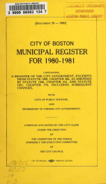 Municipal register : containing rules and orders of the City Council, the city charter and recent ordinances, and a list of the officers of the City of Boston, for .. 1980/1_cover