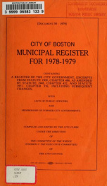 Municipal register : containing rules and orders of the City Council, the city charter and recent ordinances, and a list of the officers of the City of Boston, for .. 1978/9_cover