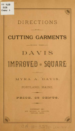 Directions for cutting garments with the Davis improved square_cover