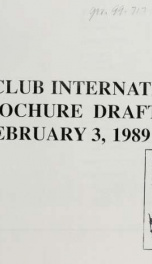 Yacht club international, brochure draft, February 3, 1989_cover