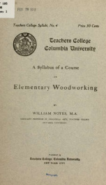 A syllabus of a course on elementary woodworking_cover