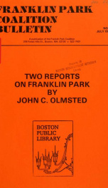 Two reports on Franklin park by john c. Olmsted_cover