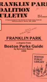 Franklin park, a chapter from "Boston parks guide" by sylvester baxter, 1896_cover