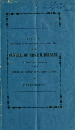 Preparation for death : a sermon preached at Bangkok Siam August 10th, 1845, at the funeral of Mrs. E.R. Bradley, an assistant missionary of the American Board of Commissioners for Foreign Missions_cover