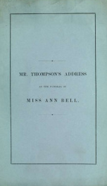 Asleep in Jesus : an address at the funeral of Miss Ann Bell, who died Sabbath, May 2, 1858_cover