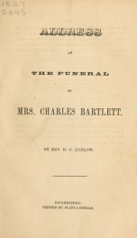 Address at the funeral of Mrs. Charles Bartlett_cover