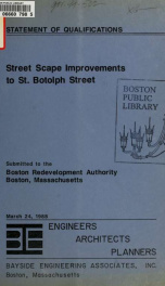 Statement of qualifications: street scape improvement to st. Botolph street_cover