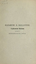 Mrs. Elizabeth D. Ballantine : a memorial sermon_cover