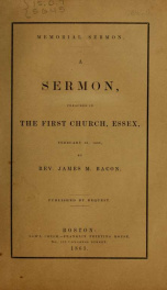 Memorial sermon : a sermon, preached in the First Church, Essex, February 22, 1863_cover