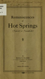 Reminiscences of Hot Springs .._cover