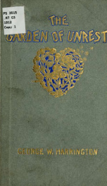 The garden of unrest; a second book of verse_cover