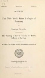 The planting of forest trees by the public schools of the state_cover