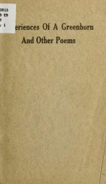 Experiences of a greenhorn, and other poems_cover