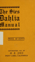 The Sies dahlia manual .._cover