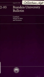 Graduate school of arts and sciences 1992-1993_cover