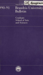 Graduate school of arts and sciences 1990-1991_cover