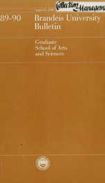 Graduate school of arts and sciences 1989-1990_cover