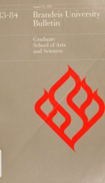 Graduate school of arts and sciences 1983-1984_cover