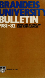 Graduate school of arts and sciences 1981-1982_cover