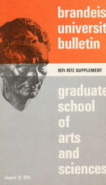 Graduate school of arts and sciences suppl.:1971-1972_cover