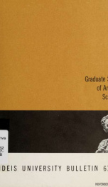Graduate school of arts and sciences 1967-1968_cover