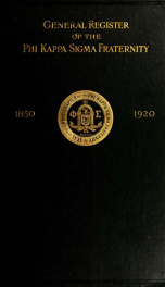 General register of the members of the Phi Kappa Sigma fraternity, 1850-1920_cover