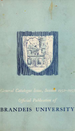 General catalog 1952-1953_cover