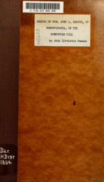 Speech of Hon. John L. Dawson, of Penn'a : on the Homestead bill, delivered in the House of Representatives, Feb. 14, 1854_cover