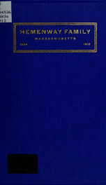 The Massachusetts Hemenway family : descendents of Ralph Hemenway of Roxbury, Mass., 1634_cover