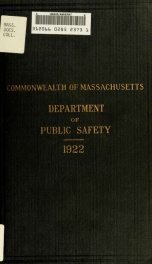 Annual report of the Commissioner of Public Safety for the year ending November 30 .. 1922_cover