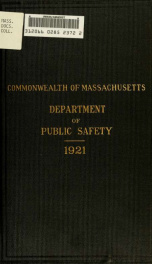 Annual report of the Commissioner of Public Safety for the year ending November 30 .. 1921_cover