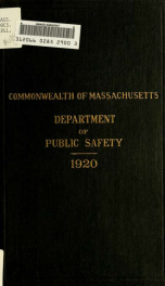 Annual report of the Commissioner of Public Safety for the year ending November 30 .. 1920_cover